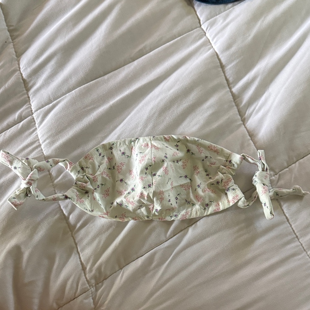Cottage Core Floral Face Mask with Ties